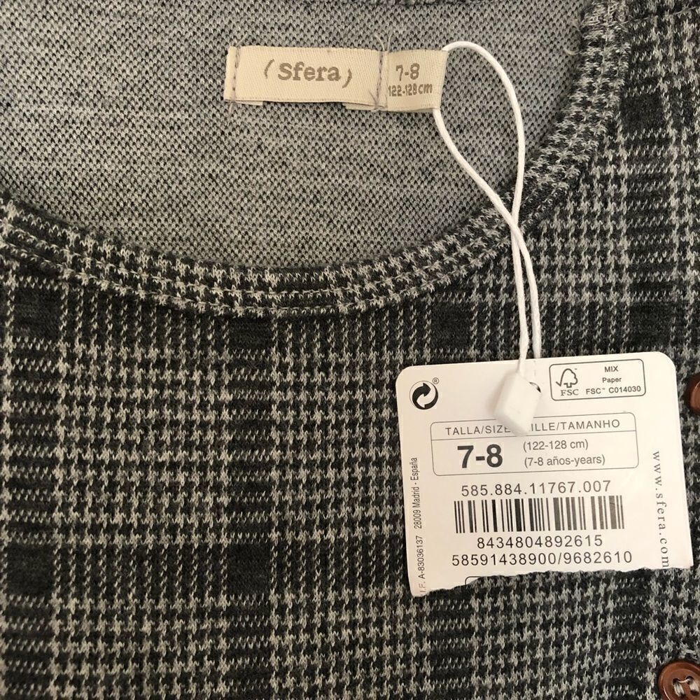 Sfera Girls’ Black & Grey Plaid Dress‎ - Picture 10 of 14